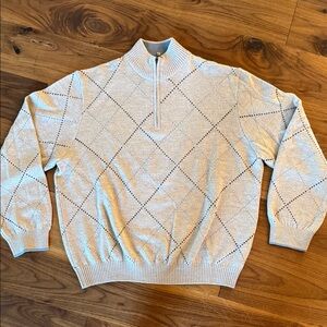 Men's Cream Argyle Sweater